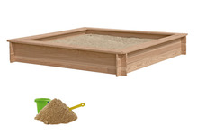 Sandkasse m/sand lærk 150 x 150 cm - Nordic Play